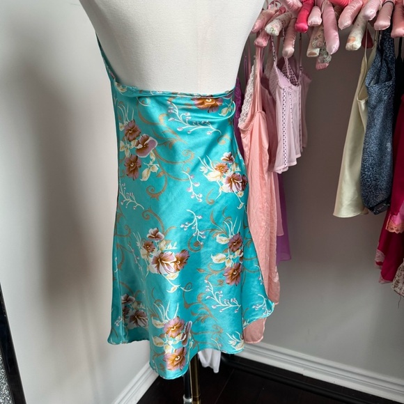 Y2K Floral Satin Slip Dress tropical girl fairycore mermaid summer XS - Picture 5 of 6